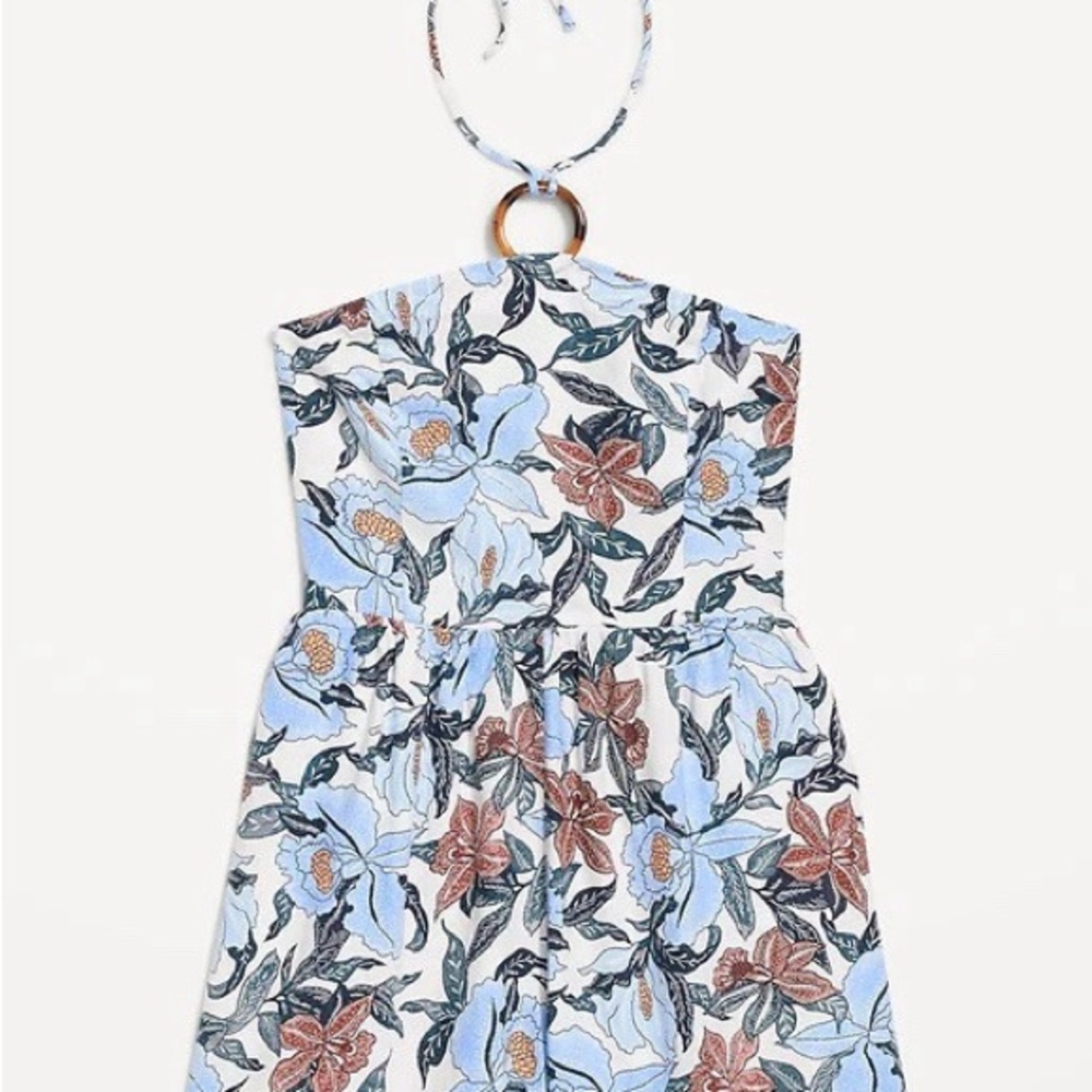Old Navy Floral Kids Dress in Blue and Brown